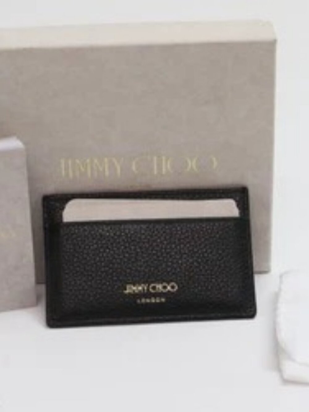 JIMMY CHOO Aarna Black Leather Card Holder